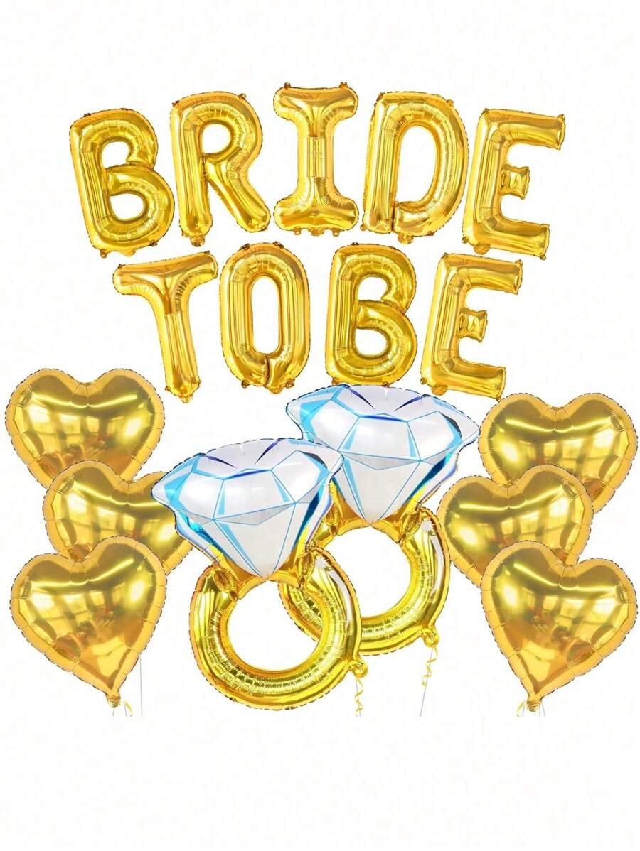 10 Rose Gold And Silver Bride To Be Balloon Set Bride To Be