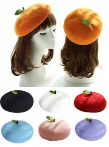 1pc Unisex Alla Moda Nuovo Stile Fatto A Mano Fai Da Te Carino Germoglio Di Soia Decorazione Cappello Da Pittore Berretto Da Frutta Sottile Traspirante Per La Primavera E L'estate. Adatto Per Regali Di Festival, Feste E Abbigliamento Quotidiano