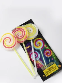 1 Đồ chơi que phát sáng hình kẹo mút có thể xoay được với thiết kế cối xay gió, lắc để kích hoạt, đi kèm với đĩa kẹo và 4 que phát sáng màu ngẫu nhiên - Món quà hoàn hảo cho bạn bè! - Nhiều màu - Xem 6