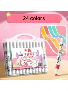 New Acrylic Marker Student Watercolor Pen Art Painting Special Color Opaque Stackable Color Marker Set - Pink - View 15