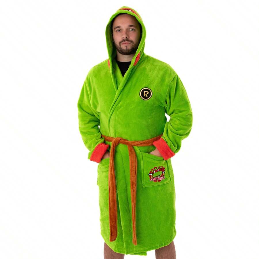 Teenage Mutant Ninja Turtles Mens Raphael Robe (Green) - Army Green - View 1