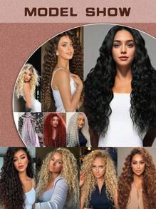 Deep Curly Hair Extensions Ocean Wave Crochet Hair Extensions Deep Wave Crochet Hair Extensions 1Pack 30Inch Synthetic Twist Ripple Curly Braiding Hair For Women - Gray Highlight - View 8