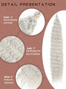 Deep Curly Hair Extensions Ocean Wave Crochet Hair Extensions Deep Wave Crochet Hair Extensions 1Pack 30Inch Synthetic Twist Ripple Curly Braiding Hair For Women - Gray Highlight - View 6