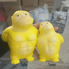 1 Đồ Chơi Squishy Khỉ Khổng Lồ, Tăng Chậm, Giảm Căng Thẳng, Đồ Chơi Khăm - Màu vàng - Xem 3