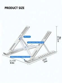 FoBianJie Soporte para portátil individual con elevación plegable, base de enfriamiento, soporte portátil de escritorio portátil compatible con todas las computadoras portátiles, material ABS, diez niveles ajustables - Material de plastico - Ver 11