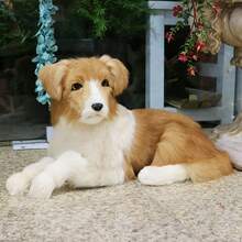 1:1 Furry Simulated Shepherd Dog Decoration Realistic Animal Puppy Props - Orange - View 7