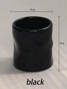 Cabin Kangaroo 1 件/2 件纹理陶瓷化妆刷架，不对称浮雕设计高端办公桌收纳笔筒，迷你陶瓷花瓶装饰，适用于客厅、卧室、办公室、节日礼物、生日、假日海滩、浴室收藏、卧室收藏，大容量 - 彩色 - 查看 4