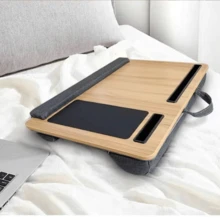 1pc Of Bamboo Laptop Table Lap Desk, Bed Table, Knee Desk For Home Office Use - Multicolor - View 8