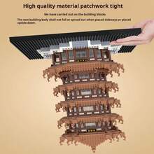 3888pcs Micro Building Blocks Yellow Crane Tower Set, Construction Model Kit, Large Micro Blocks Set Of Chinese Traditional Architecture - Yellow - View 9