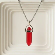 1 dây chuyền pha lê tổng hợp hình lục giác, dây chuyền thép không gỉ - Vòng cổ kim cương lục giác - Xem 5