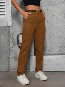 Women Pants - Rust Brown - View 5