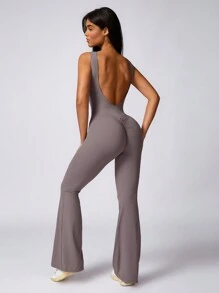 MASKERT 女士瑜伽连体衣运动无袖运动连体衣速干高弹力塑身衣连体衣