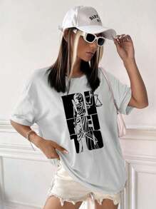 Women T-Shirts - 灰色 - 查看 1