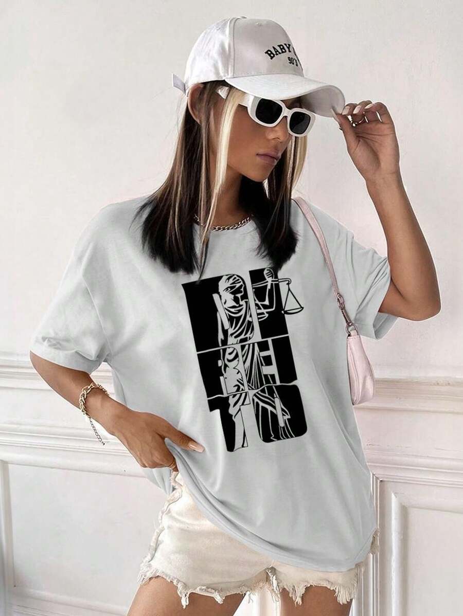 Women T-Shirts - 灰色 - 查看 1