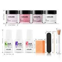 GELHR 11入組初學者用浸泡粉指甲套件,包含透明、裸色、閃爍浸泡粉各4種顏色、15毫升基底和面膜、活化剂,非常適合法式美甲diy沙龍禮物 - 紅色 - 查看 2
