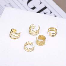 5pcs Creative Simple Non-Pierced Ear Cuffs, Cross-Border Hollow Multi-Layered Earrings, C-Shaped - Style1 - View 6