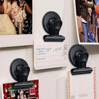 5pcs Refrigerator Magnet Clip, Heavy Duty Memo Clip, Displaying Notes Or Photos, Perfect For Home And Kitchen