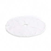 LIVINGANDHOME Living And Home  White Plush Christmas Tree Skirt For Holiday Decoration - white (90cm) - View 8