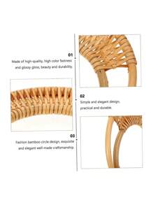 Asas tejidas de rafia para bolso de mano, asa de repuesto para bolso, accesorios para bolso de bambú retro de playa - Albaricoque - Ver 7