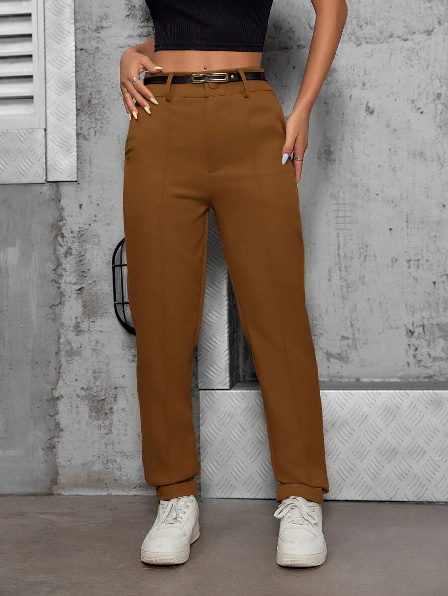 Women Pants - Rust Brown - View 1