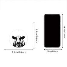 1入組亞克力圓形裝飾奶牛形狀可愛動物飾品，適用於家居裝飾、汽車掛飾、農舍客廳、臥室和戶外節慶裝飾 - 彩色 - 查看 2