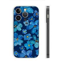 1入組花卉創意油畫藍色花紋電話殼：柔軟TPU材質，具有防震和防摔功能；可與蘋果iPhone / 三星 / 紅米Note / VIVO / OPPO兼容 - 彩色 - 查看 5