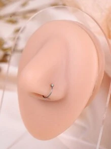 Nooxian Anillo para la nariz con detalle de diamantes de imitación para hombre, Piercing perfecto Punk a la moda de acero inoxidable para mujeres y hombres, regalo de joyería corporal