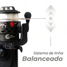 Molinete 2 Rolamentos Ultra Light Drag 6 Kg Com Linha - Preto - Visão 2