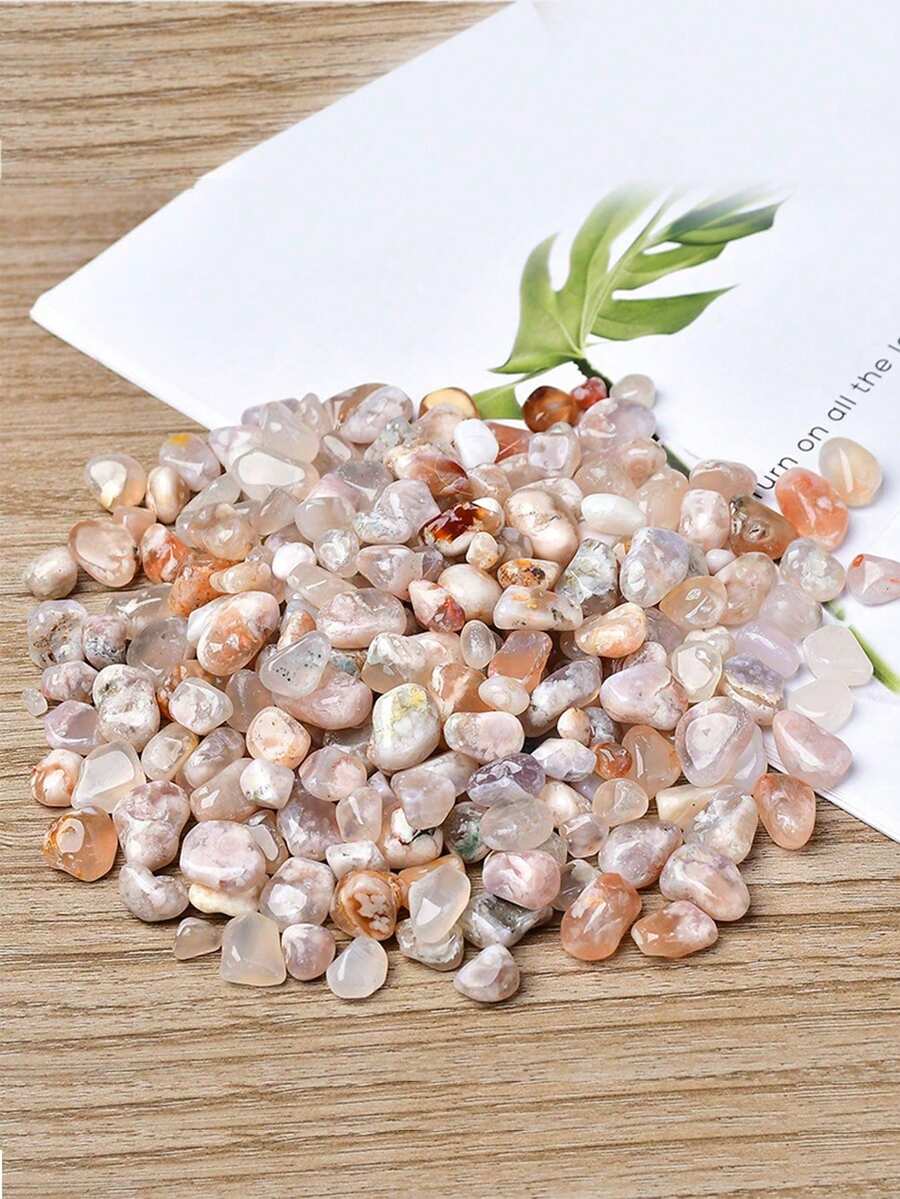 1 件随机颜色 100 克天然樱花玛瑙碎石小珠，水族箱景观装饰，鱼缸底部基质，水族箱鱼类供应