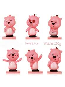 Pastel de castor rosa figurita de coche de dibujos animados lindo muñeco coreano regalo - Rosa - Ver 1