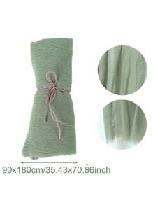 1入組90 * 180cm純色綢緞桌布，婚禮生日派對房間背景桌布DIY裝飾，35 * 70英寸純色桌布，適用於桌面覆蓋 - 彩色 - 查看 4