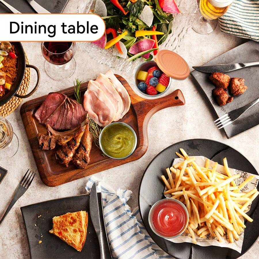 WORTHBUY 6pcs/Set 70ml 304 Stainless Steel Condiment Bowls With Sealed