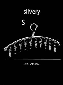 1pc Stainless Steel Foldable Sock Hanger With Multiple Clips, Windproof Baby Clothes Drying Rack, Home Daily Necessities