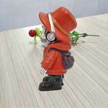 1入組punk風格家居裝飾人骨塑像，戴帽的紳士骷髏樹脂裝飾品，適用於营造万圣节派对氛围 - C款 - 查看 5