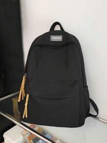 1 Cặp sách thông thường, phong cách tối giản, màu trơn, ba lô bằng nylon, ví có dây đeo có thể điều chỉnh, trọng lượng nhẹ, sức chứa lớn, ba lô đi học có khóa kéo cho bé gái & bé gái tuổi teen & bé trai & bé trai tuổi teen & cho trường học & trường trung học cơ sở & trường trung học phổ thông & ngoài trời & du lịch - màu đen - Xem 11