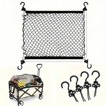 1入實用折疊汽車貨物網，戶外手推車防護網，海灘車/花園車手推車重負尼龍網 - 黑色 - 查看 1