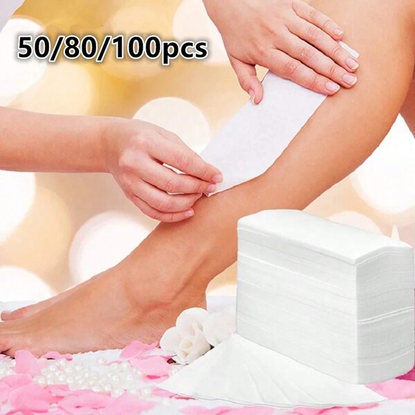 100/80/50Pcs Hair Removal Wax Paper For Women & Men Nonwoven Wax Strip Paper Roll High Quality Body Leg Arm Lip Hair Removal Epilator