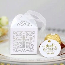 50 piezas, Cajas de regalo de dulces para ducha de bebé, bautizo, decoración, suministros para pequeños negocios, cajas de embalaje, decoraciones de boda, cajas de regalo, artículos de boda, regalos para invitados de boda, cajas de regalo, decoraciones de boda para recepción
