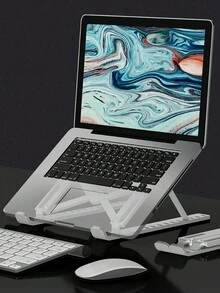 FoBianJie Soporte para portátil individual con elevación plegable, base de enfriamiento, soporte portátil de escritorio portátil compatible con todas las computadoras portátiles, material ABS, diez niveles ajustables - Material de plastico - Ver 6