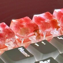 1pc Multi-Color Translucent Star & Flower Pattern ABS Resin Key Cap Compatible With Cross Axis Mechanical Keyboard (OEM R4 Height) - Multicolor - View 8