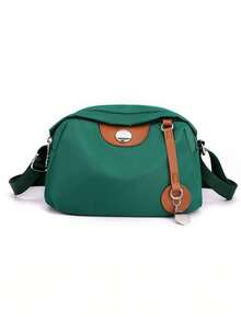 Nylon Shoulder Bag, Women's Lightweight Solid Color Crossbody Bag - Multicolor - View 6