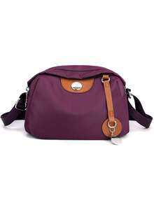Nylon Shoulder Bag, Women's Lightweight Solid Color Crossbody Bag - Multicolor - View 11