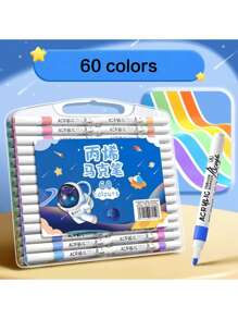 New Acrylic Marker Student Watercolor Pen Art Painting Special Color Opaque Stackable Color Marker Set - Pink - View 16