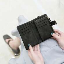 Cartera De Pu De Pequeña Plegable Con Ranura Tarjeta - Negro - Ver 7