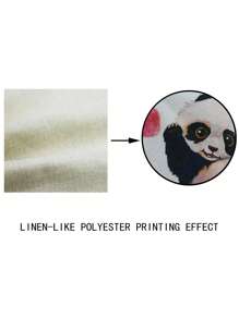 PrintVovage Hoạt Hình Cún Con Dễ Thương In Hình Túi Tote Canvas, Túi Đi Biển Di Động Thời Trang Dung Tích Lớn, Túi Mua Sắm Có Thể Tái Sử Dụng - màu đen - Xem 5