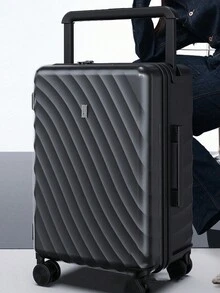 1入20英寸PC材料通用輪式登機行李箱，旅行手提箱，寬拉桿旅行推車箱，TSA海關鎖密碼包，男女高容量托運行李，手提行李，遠足學校假日蜜月度假留學畢業假日必備旅行配件理想禮物選擇男孩女孩學生情侶 - 黑色 - 查看 11