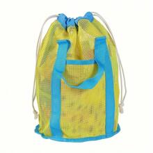 1pc Large Beach Toys Mesh Bag,Adjustable Shoulder Strap, Drawstring, Collect Seashells, Creative Digging Sand Shell Bag& Beach Toys Bag,Garden Toys,Shell Toy,Toy Bag