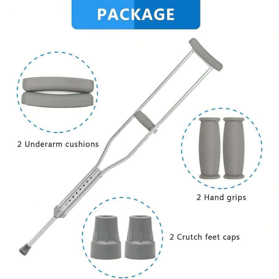 Replacement Crutch Pads, Walking Arm Crutch Pads, Handles And Foot Caps