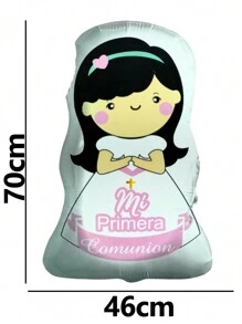 Set 5 Globos Mi Primera Comunion Ceremonia Eucaristia Sacramento Niño Niña Decoracion Fiesta Adorno Evento Ceremonia - Rosa - Ver 2