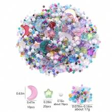1 Pack 20pcs Star Shaped Beads, 10pcs Moon Shaped Beads, Glass Beads For Diy Jewelry Making - Color - View 2